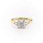 2.15 CT Cushion Cut Three Stones Moissanite Engagement Ring - crownmoissanite