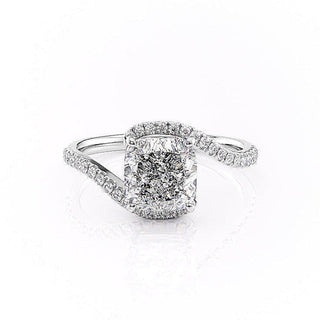 2.54 CT Cushion Cut By Pass Moissanite Engagement Ring - crownmoissanite