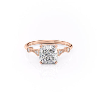 2.15 CT Cushion Cut Milgrain Vintage Style Engagement Ring - crownmoissanite