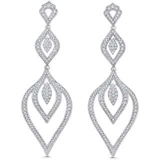 2.52 TCW Round Moissanite Diamond Chandelier Earrings - crownmoissanite