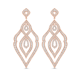 2.38 TCW Round Moissanite Diamond Chandelier Earrings - crownmoissanite