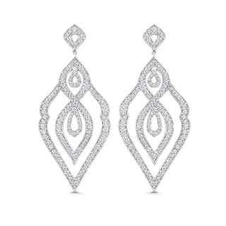 2.38 TCW Round Moissanite Diamond Chandelier Earrings - crownmoissanite