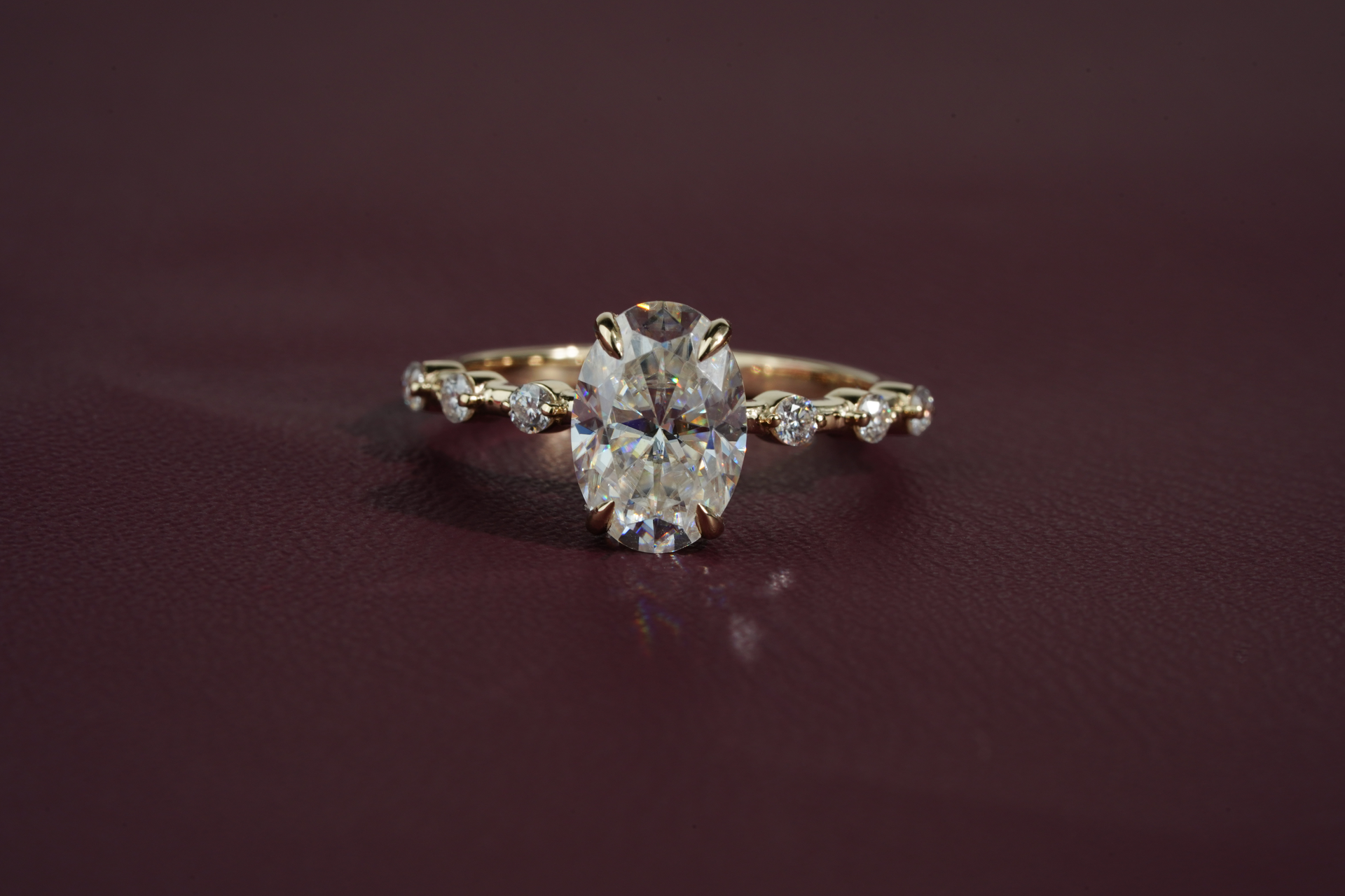 Custom 2.50 CT Oval Cut Dainty Moissanite Engagement Ring for Gabriel