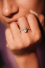 Custom 2.50 CT Oval Cut Solitaire & Dainty Moissanite Engagement Ring for Gabriel