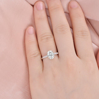 1.91 CT Oval Shaped Moissanite Solitaire Engagement Ring - crownmoissanite