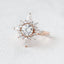 0.7 CT Round Shaped Moissanite Cluster Halo Engagement Ring - crownmoissanite