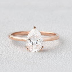 1.93 CT Pear Cut Solitaire Moissanite Engagement Ring - crownmoissanite