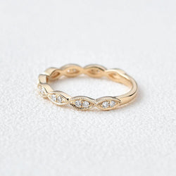 0.16 CT Round Cut Vintage Moissanite Wedding Band - crownmoissanite