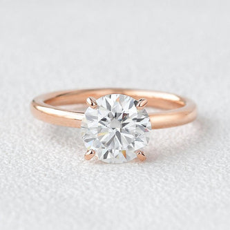 1.0 CT Round Cut Hidden Halo Moissanite Engagement Ring - crownmoissanite