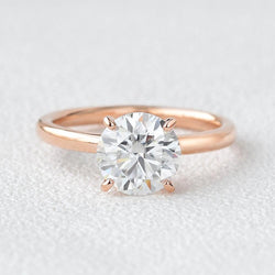 1.0 CT Round Cut Hidden Halo Moissanite Engagement Ring - crownmoissanite