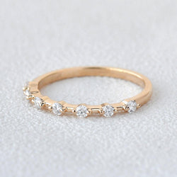 0.2 CT Round Cut Dainty Moissanite Wedding Band - crownmoissanite