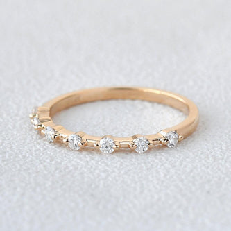 0.2 CT Round Cut Dainty Moissanite Wedding Band - crownmoissanite