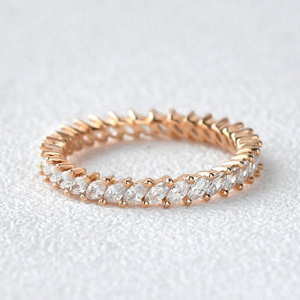 0.96 CT Marquise Cut Full Eternity Moissanite Wedding Band - crownmoissanite