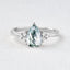 1.52 CT Pear Shaped Moissanite Cluster Engagement Ring - crownmoissanite