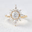 0.7 CT Round Shaped Moissanite Cluster Halo Engagement Ring - crownmoissanite