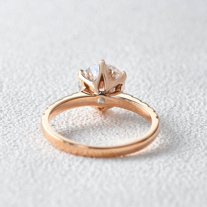 1.8 CT Round Shaped Moissanite Solitaire Engagement Ring - crownmoissanite