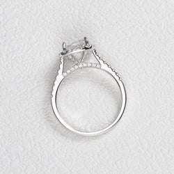 1.8 CT Cushion Cut Halo Pave Moissanite Engagement Ring - crownmoissanite