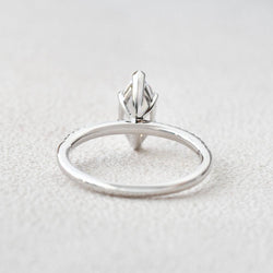1.0 CT Marquise Cut Solitaire Pave Moissanite Engagement Ring - crownmoissanite