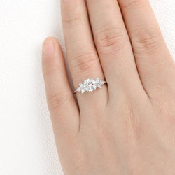 1.0 CT Round Cut Art Deco Moissanite Engagement Ring - crownmoissanite