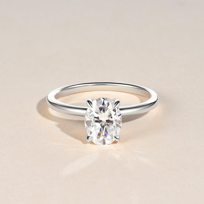1.33 CT Oval Shaped Moissanite Solitaire Engagement Ring - crownmoissanite