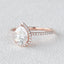 1.25 CT Pear Cut Halo Pave Moissanite Engagement Ring - crownmoissanite
