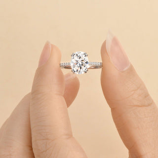 1.91 CT Oval Shaped Moissanite Solitaire Engagement Ring - crownmoissanite