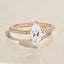 1.0 CT Marquise Cut Solitaire Pave Moissanite Engagement Ring - crownmoissanite