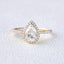1.25 CT Pear Shaped Moissanite Halo Engagement Ring - crownmoissanite