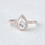 1.25 CT Pear Shaped Moissanite Halo Engagement Ring - crownmoissanite