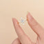 0.7 CT Round Shaped Moissanite Cluster Halo Engagement Ring - crownmoissanite