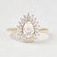 0.75 CT Pear Cut Double Halo Moissanite Engagement Ring - crownmoissanite