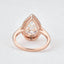 3.1 CT Pear Cut Halo Pave Moissanite Engagement Ring - crownmoissanite