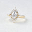 0.94 CT Oval Cut Cluster Vintage Moissanite Engagement Ring - crownmoissanite