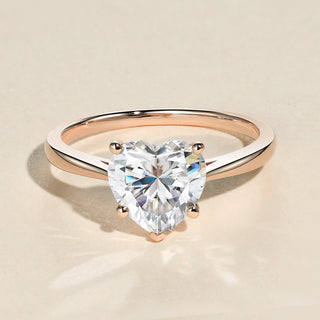 2.0 CT Heart Cut Solitaire Moissanite Engagement Ring - crownmoissanite