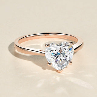 2.0 CT Heart Cut Solitaire Moissanite Engagement Ring - crownmoissanite