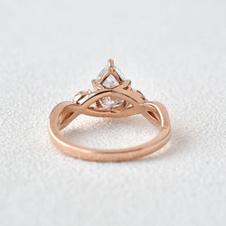 1.52 CT Pear Cut Twisted Moissanite Engagement Ring - crownmoissanite