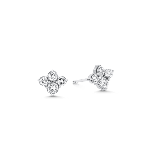 1.03 TCW Round Moissanite Diamond Cluster Stud Earrings - crownmoissanite