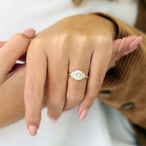 2.0 CT Round Cluster Style Moissanite Engagement Ring - crownmoissanite