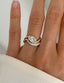1.0- 2.0 CT Oval Cut Moissanite Pave Setting Bridal Set