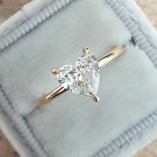 1.10 CT Heart Cut Solitaire Moissanite Engagement Ring - crownmoissanite