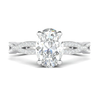 1.33 CT Oval Moissanite Diamond Solitaire Engagement Ring - crownmoissanite