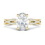 1.33 CT Oval Cut Twisted Pave Moissanite Engagement Ring - crownmoissanite