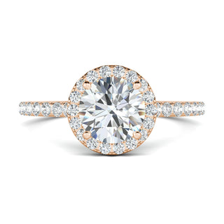 1.0 CT Round Cut Halo Moissanite Engagement Ring - crownmoissanite