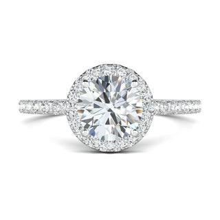 1.0 CT Round Moissanite Diamond Halo Engagement Ring - crownmoissanite