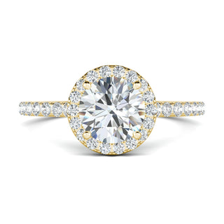 1.0 CT Round Cut Halo Moissanite Engagement Ring - crownmoissanite