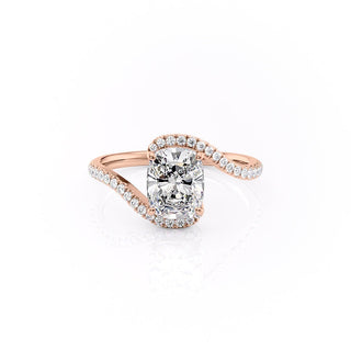 2.0 CT Elongated Cushion Shaped Moissanite Bypass Engagement Ring - crownmoissanite