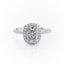 2.0 CT Elongated Cushion Cut Halo Pave Setting Moissanite Engagement Ring - crownmoissanite