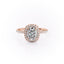 2.0 CT Elongated Cushion Cut Halo Pave Setting Moissanite Engagement Ring - crownmoissanite