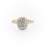 2.0 CT Elongated Cushion Cut Halo Pave Setting Moissanite Engagement Ring - crownmoissanite