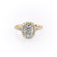 2.0 CT Elongated Cushion Shaped Moissanite Halo Split Shank Engagement Ring - crownmoissanite